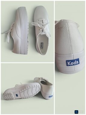 Keds Platform Lug Sole White  Canvas Lace-Up Sneakers